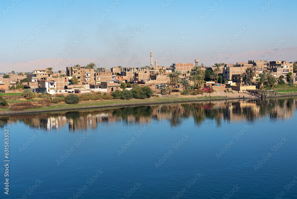 Luxor city embankment of Nile river, Egypt
