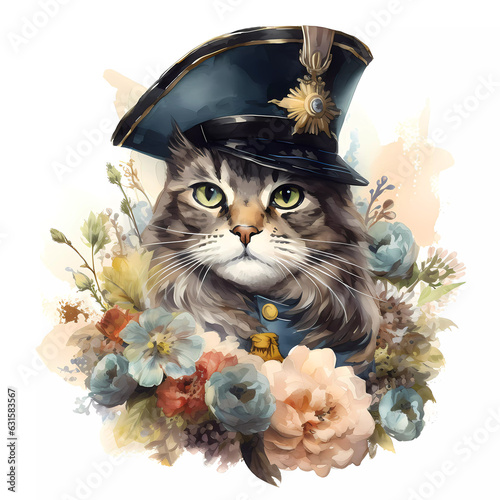Funny Napoleon Cat Portrait,AI
