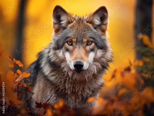 Wolf in its Natural Habitat, Wildlife Photography, Generative AI