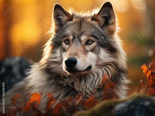 Wolf in its Natural Habitat  Wildlife Photography  Generative AI