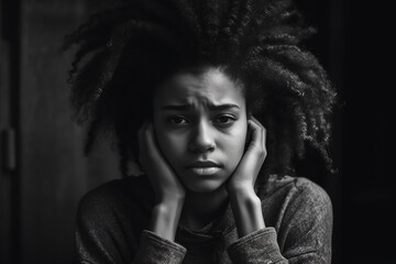 black woman suffering from anxiety disorder mental health disorder awareness