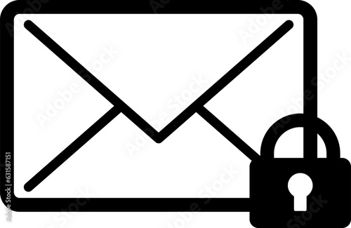 Eメールの封筒のアイコン（カギ）email icon