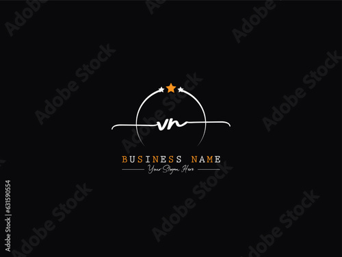 VN, vn Initial Signature Letter Logo Icon Vector Art For Fashion Shop photo