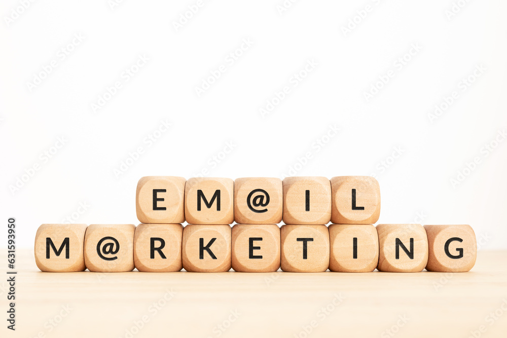 Email Marketing phrase on wooden blocks. Copy space Email Marketing phrase on wooden blocks. Copy space