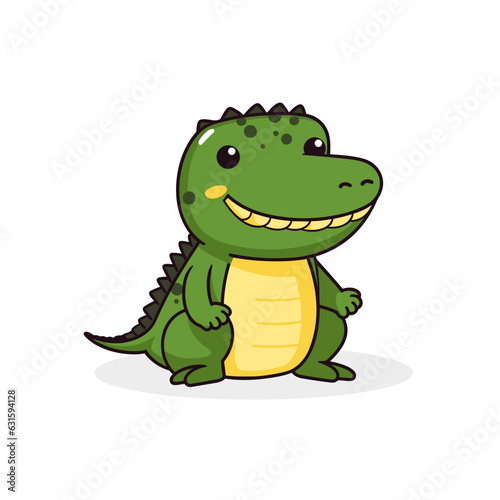 Alligator. Alligator hand-drawn comic illustration. Cute vector doodle style cartoon illustration.