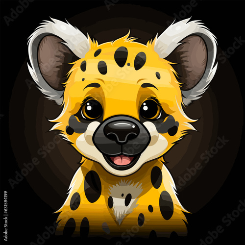 Hyena. Hyena hand-drawn comic illustration. Cute vector doodle style cartoon illustration.