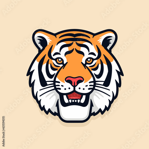 Tiger. Tiger hand-drawn comic illustration. Cute vector doodle style cartoon illustration.