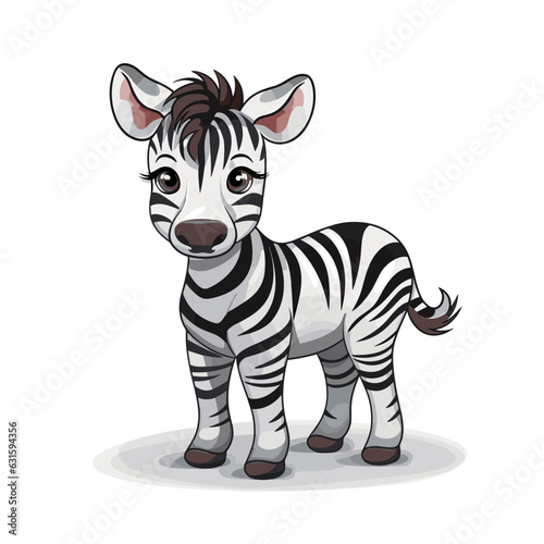 Zebra. Zebra hand-drawn comic illustration. Cute vector doodle style cartoon illustration.