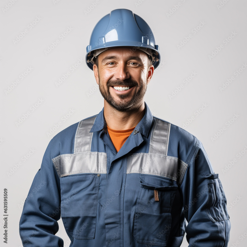 Portrait Engineer confident smiling white background Portrait Engineer confident smiling white background