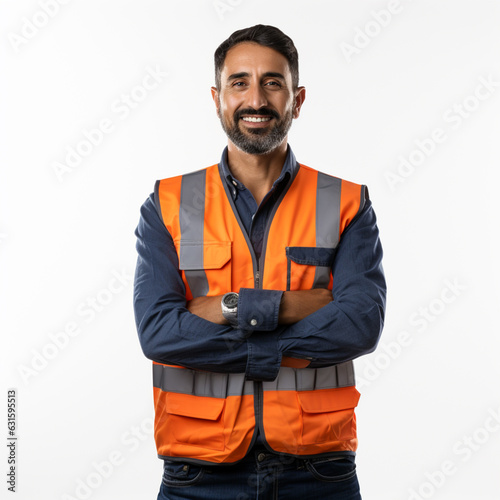 Portrait Engineer confident smiling white background