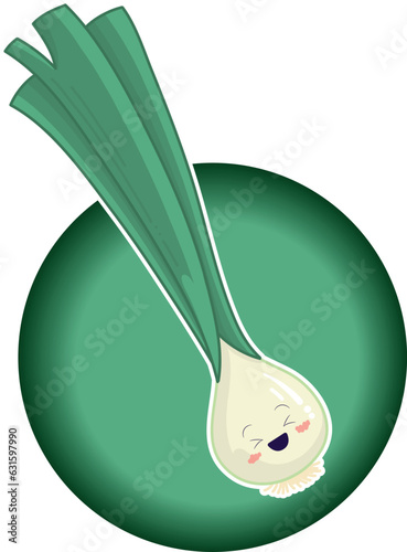 illustration vector graphic of very cute green onions. good perfect for business, packaging,product,etc photo