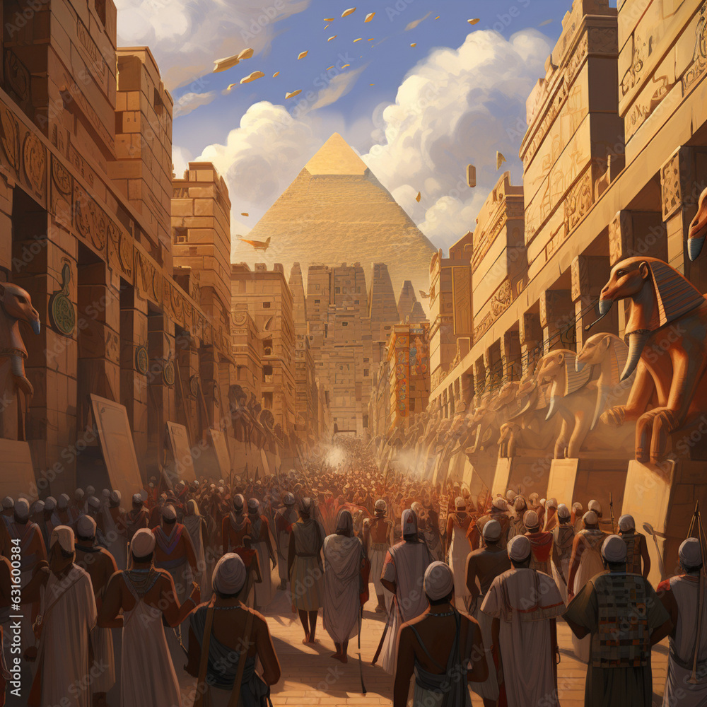 Egyptian civilization. Generative AI.