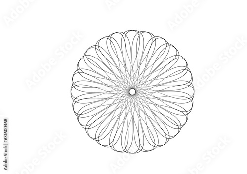 Rosette in form einer sternförmigen blüte mit einer vielzahl sich teilweise überlappenden blütenblättern
