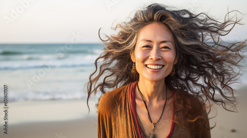 Asian woman on the beach © Vanessa GF