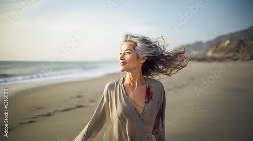 Asian woman on the beach © Vanessa GF