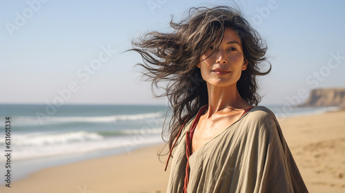 Young asian woman on the beach