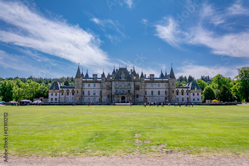 Callendar House and the park in a spring sunny day