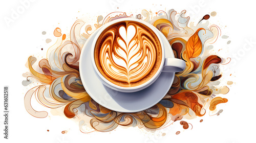 Savor the Moment: Watercolor-Style Latte Art in a Cup of Coffee!