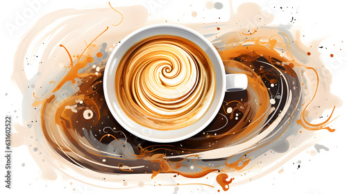 Savor the Moment: Watercolor-Style Latte Art in a Cup of Coffee!