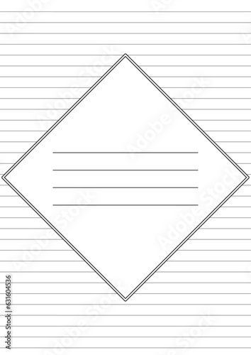 notebook first name page in black and white edition. cover sheet of copy book to write your name, class name, section, group, roll number, a motivational quote, or anything that inspires you