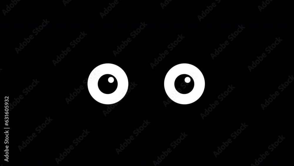 Cartoon blinking eyes animation. 4k stock footage