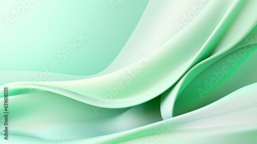 Abstract twisted wave mint green background.
