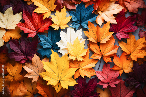 Vibrant autumn leaves background ai generated art