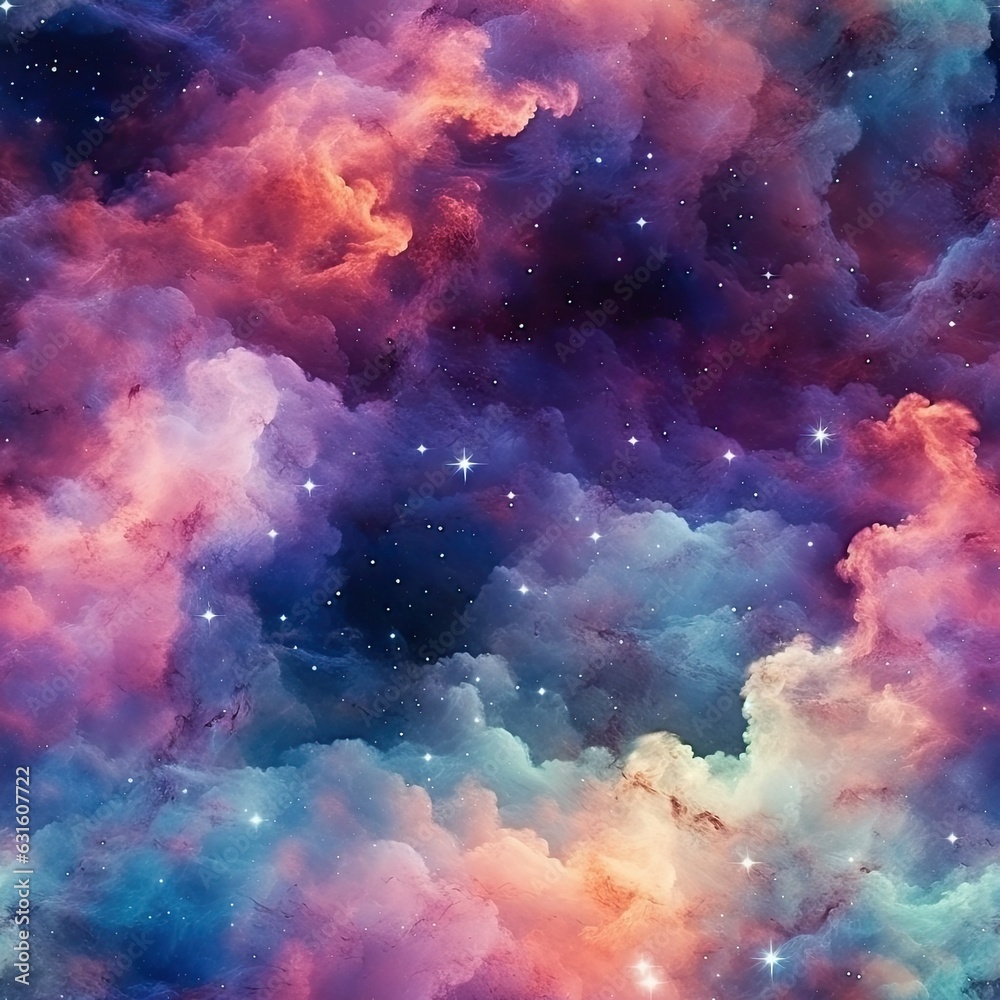a seamless tileable texture of dreamy ombre galaxy nebula with clouds adrift generative AI a seamless tileable texture of dreamy ombre galaxy nebula with clouds adrift generative AI