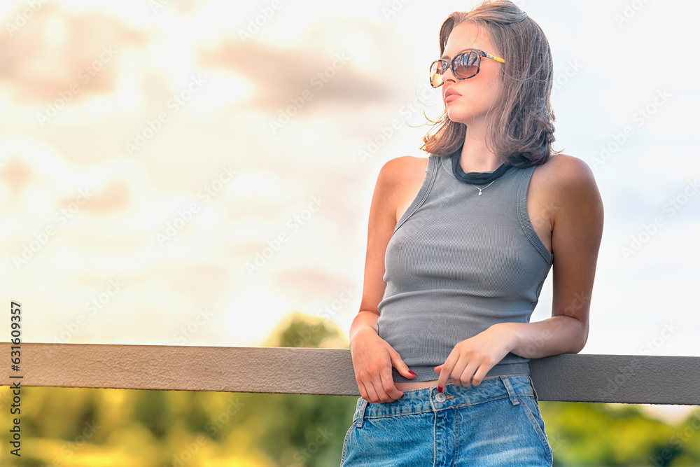 Young woman outdoors on a summer day