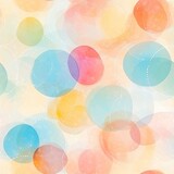 a seamless tileable texture of abstract blurred circles of pastel watercolors bleeding out generative AI