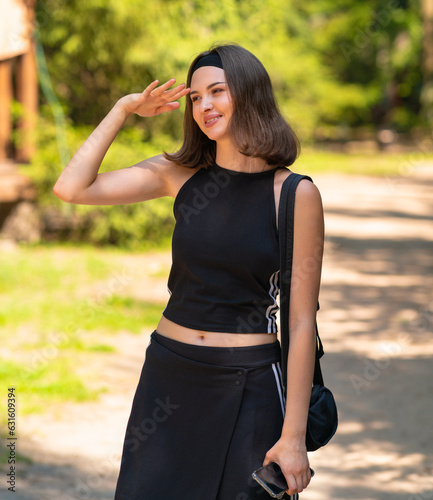 Obraz na płótnie Girl in sportswear outdoors w salonie