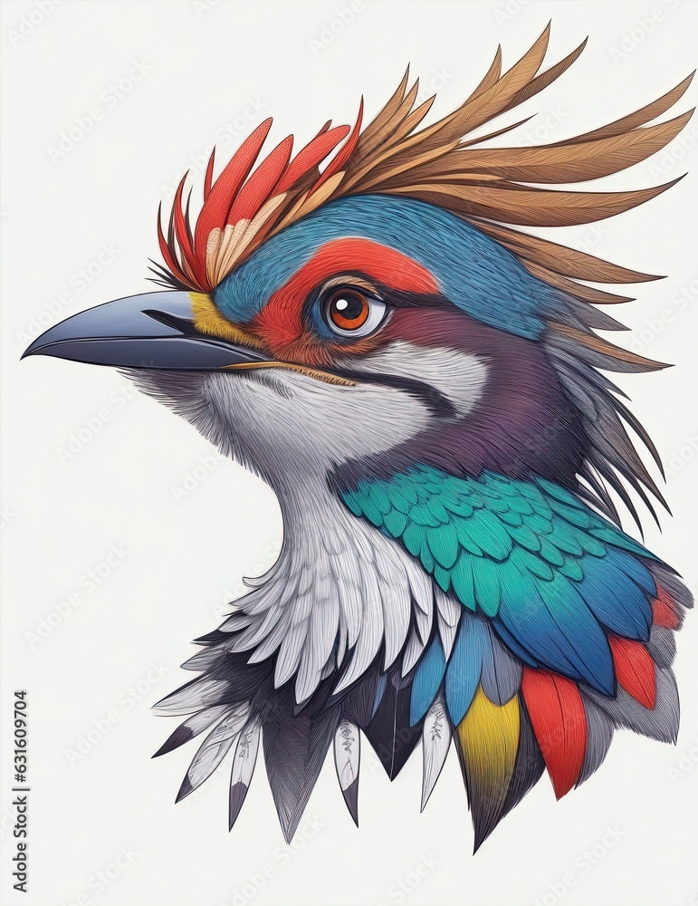 Bird Head Illustration T-shirt T-Shirt Design Bird Head Illustration T-shirt T-Shirt Design