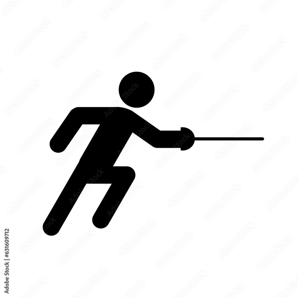 fencer, fencing - vector icon, symbol, pictogram fencer, fencing - vector icon, symbol, pictogram