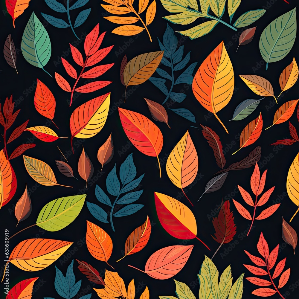 a seamless tileable texture of autumn leaves generative AI a seamless tileable texture of autumn leaves generative AI