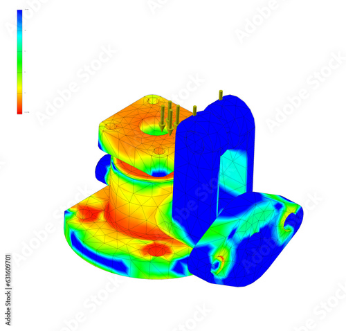finite element method, FEM, part with flange, testing fatigue and stress in the material