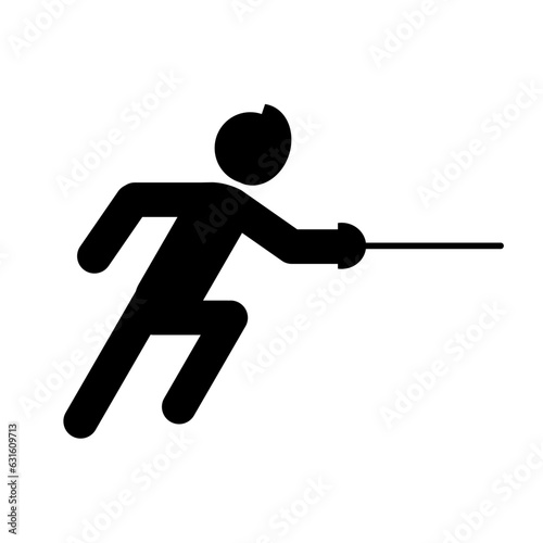 fencer, fencing - vector icon, symbol, pictogram