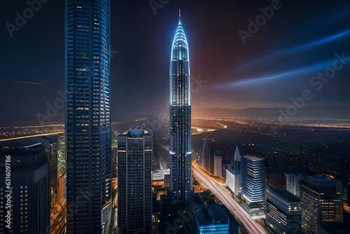 city skyline at night