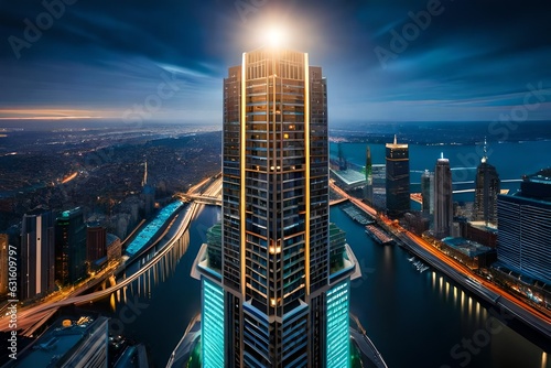 city skyline at night