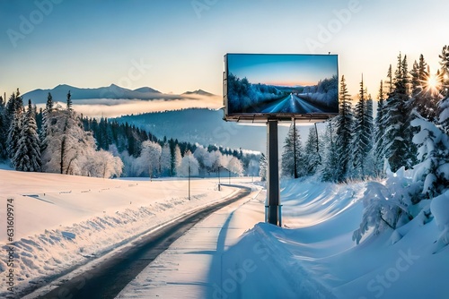 billboard in the mountains