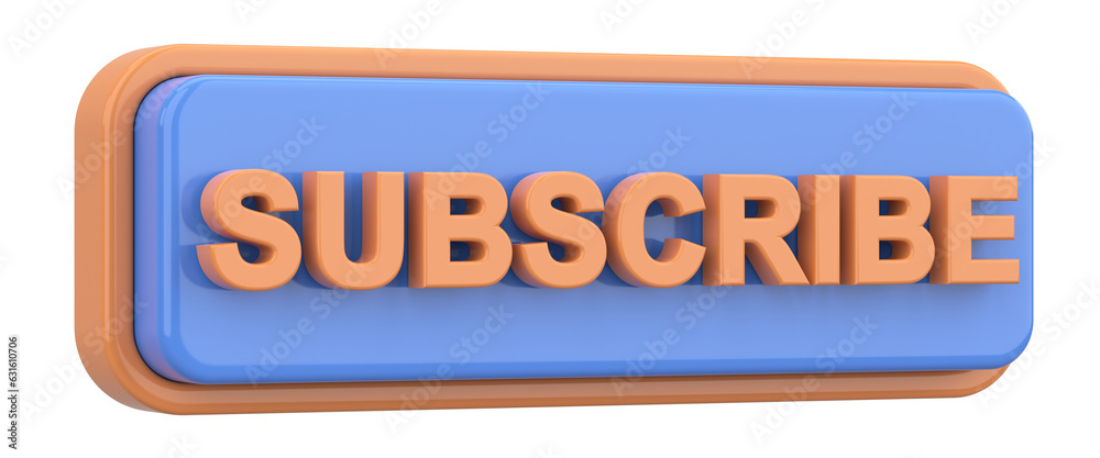 Subscribe button. 3D button. 3D illustration. Subscribe button. 3D button. 3D illustration.
