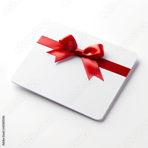 gift card with bow isolated on white generative AI