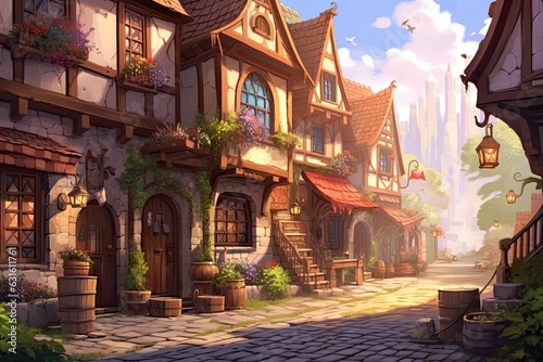 Charming European Village  Cobblestone Streets  Quaint Houses  and Cozy Atmosphere  generative AI