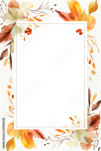 Mockup for invitation, greeting card, menu for autumn hollidays, halloween, thanksgiving in warm watercolor colors