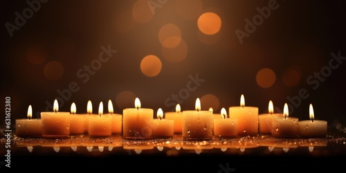 Background with lit candles. All saints day idea