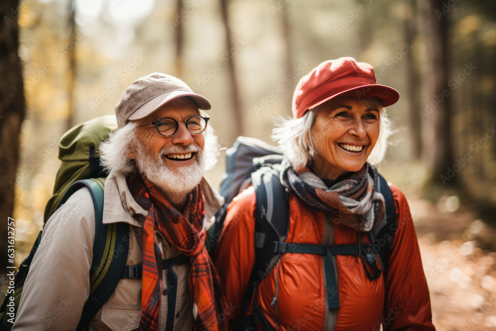 Vibrant Elderly Pair Cherishing Outdoor Togetherness Amidst Nature Vibrant Elderly Pair Cherishing Outdoor Togetherness Amidst Nature