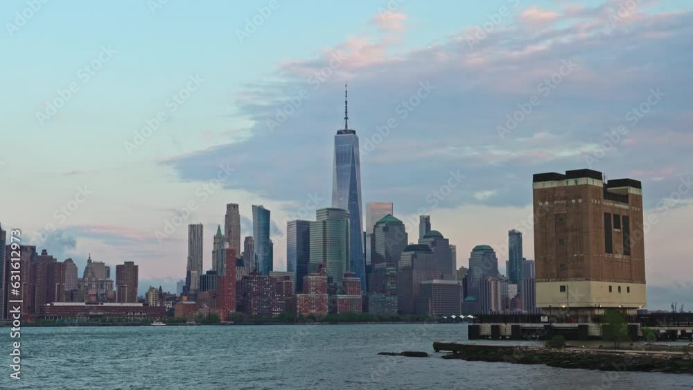 Breathtaking sight of New York City iconic skyscrapers stretching into the sky Breathtaking sight of New York City iconic skyscrapers stretching into the sky