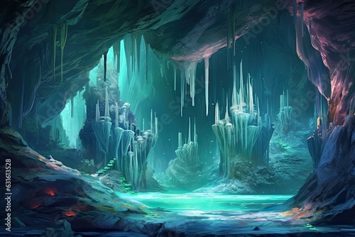 Enchanting Underwater Cave: Glowing Crystals, Bioluminescent Creatures, and Hidden Wonders Await!, generative AI