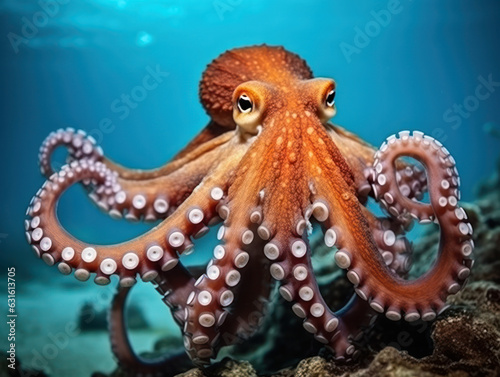 Octopus in its Natural Habitat, Wildlife Photography, Generative AI