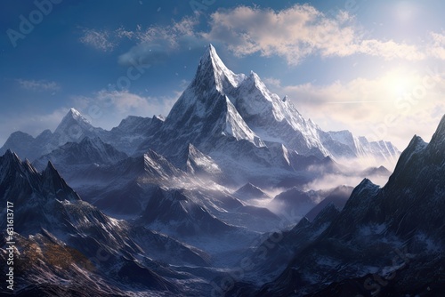 Jagged Peaks  Snowy Slopes  and Crisp Alpine Air  Exploring a Majestic Mountain Range  generative AI