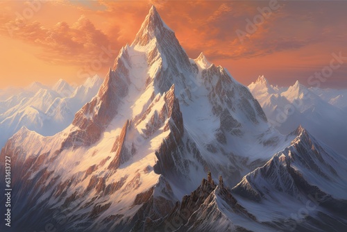 Jagged Peaks and Snowy Slopes: Exploring the Majestic Mountain Range and its Alpine Air, generative AI